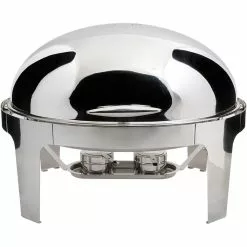 Metro-professional METRO Professional Chafing Dish, Edelstahl, 36.8 X 61 X 37.1 Cm, 1 GN 1/1 Behälter (9L), Roll-Top-Deckel, 2 Brennstoffbehälter, Silber -BUFFET ARTIKEL Verkäufe 350e87b5 324d 476f b4ce e63bcbec78cd