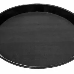 Metro-professional METRO Professional Kellnertablett, Glasfaser, Ø 40.5 Cm, Rutschfest, Schwarz