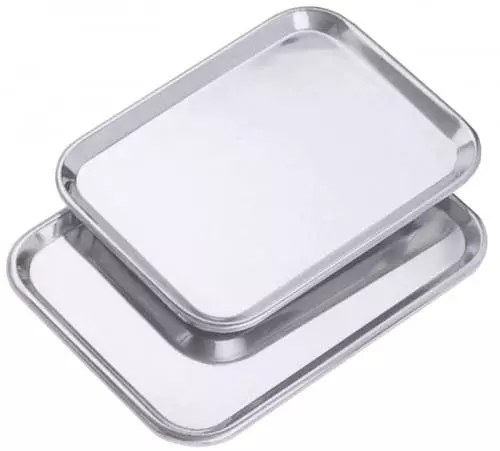 3x Contacto Serviertablett. Rund. Edelstahl Gebördelter Rand. Durchmesser: 35 Cm. Höhe: 2 Cm 7 3x Contacto Serviertablett. Rund. Edelstahl Gebördelter Rand. Durchmesser: 35 Cm. Höhe: 2 Cm – Bild 5