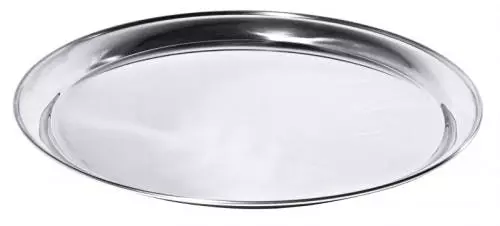 3x Contacto Serviertablett. Rund. Edelstahl Gebördelter Rand. Durchmesser: 35 Cm. Höhe: 2 Cm 6 3x Contacto Serviertablett. Rund. Edelstahl Gebördelter Rand. Durchmesser: 35 Cm. Höhe: 2 Cm – Bild 4