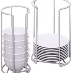 2x Contacto Teller-/Glockenhalter, Hellgrau, Stahldraht, Tellerdurchmesser: 19 Cm, Höhe: 30 Cm -BUFFET ARTIKEL Verkäufe f582a6e7 9146 41d4 b24a b1aff8d9cb69 1